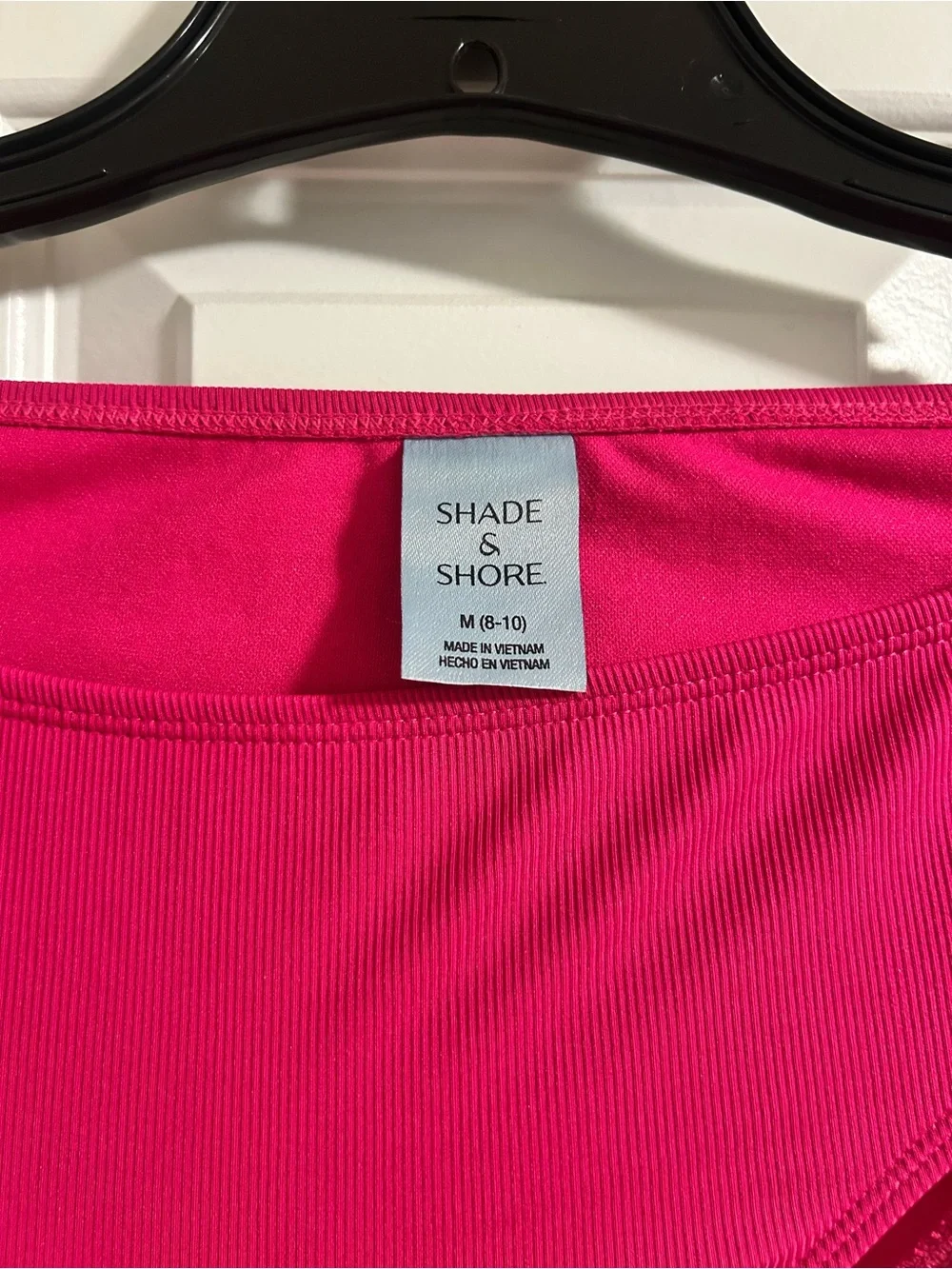 Shade & Shore Vibrant Pink Ribbed Bikini SET